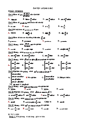 Toán 11 - Ôn tập lượng giác